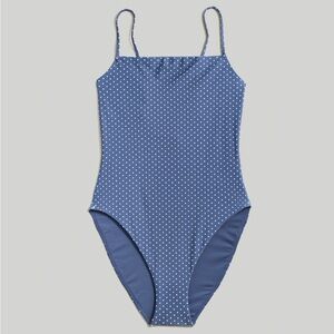 Madewell Square-Neck One-Piece Swimsuit in Polka Dot